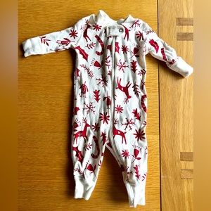 Hanna infant Christmas/holiday Scandi cane pajamas.